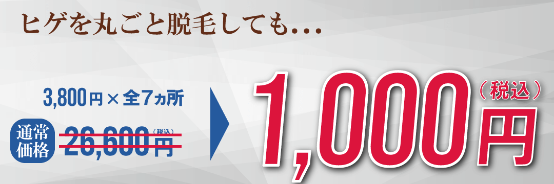 ヒゲ脱毛1000円_割引率