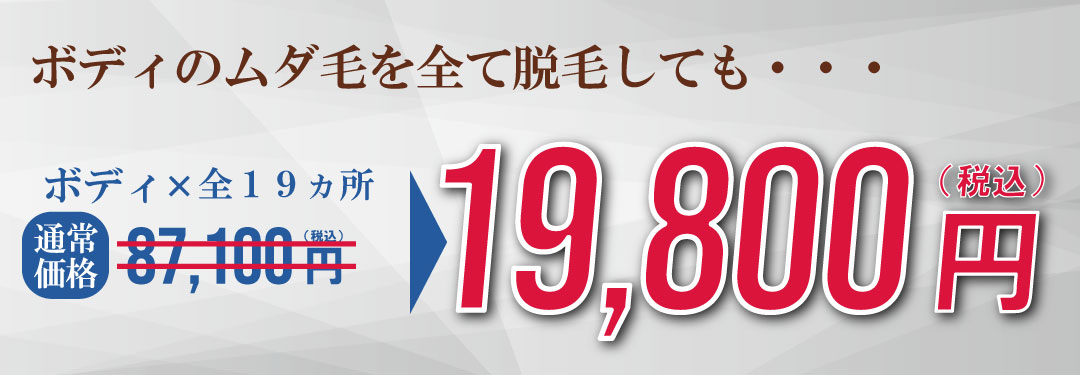 全身脱毛19800円_割引率